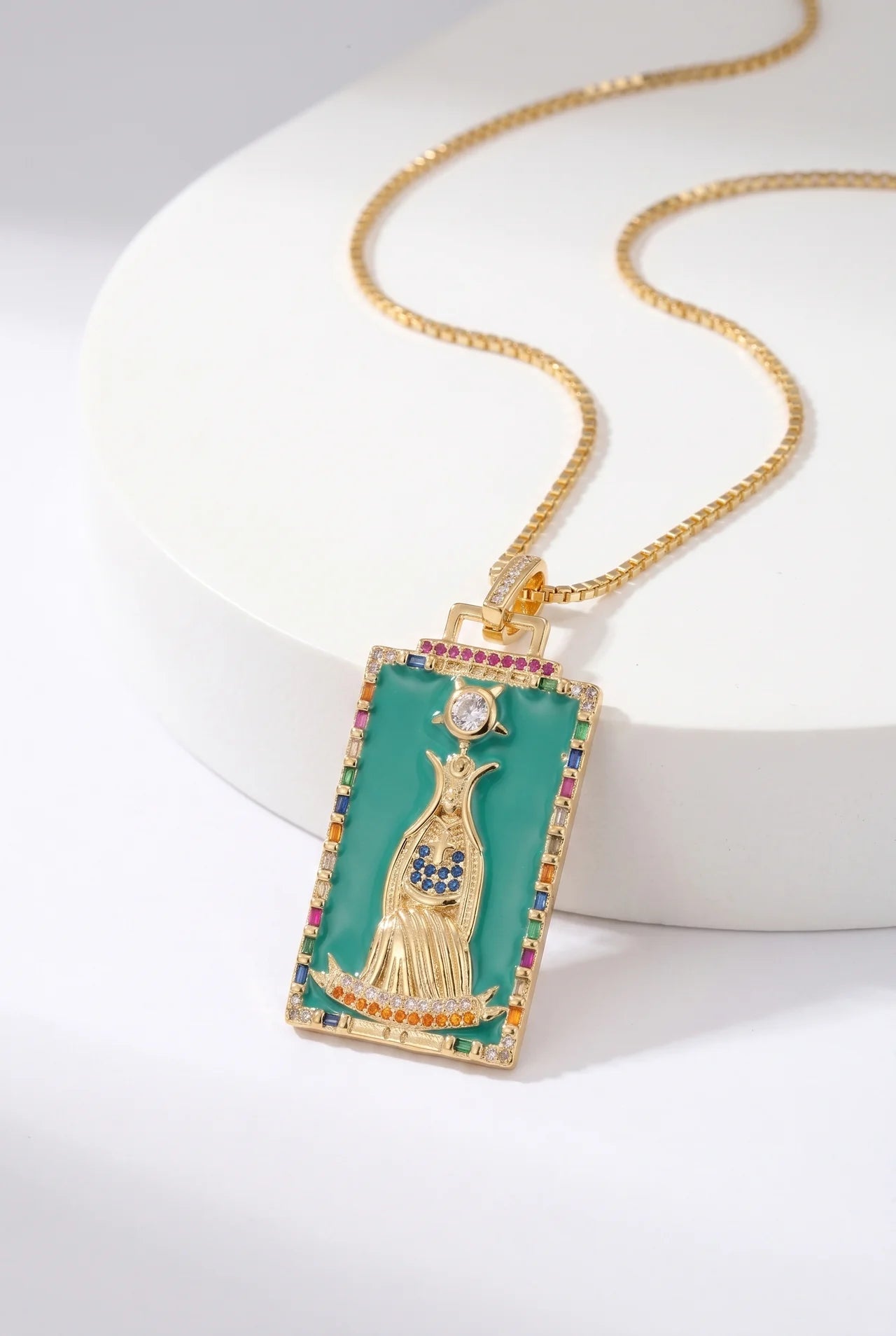 Tarot Gouden Ketting met Tarotkaart Hanger