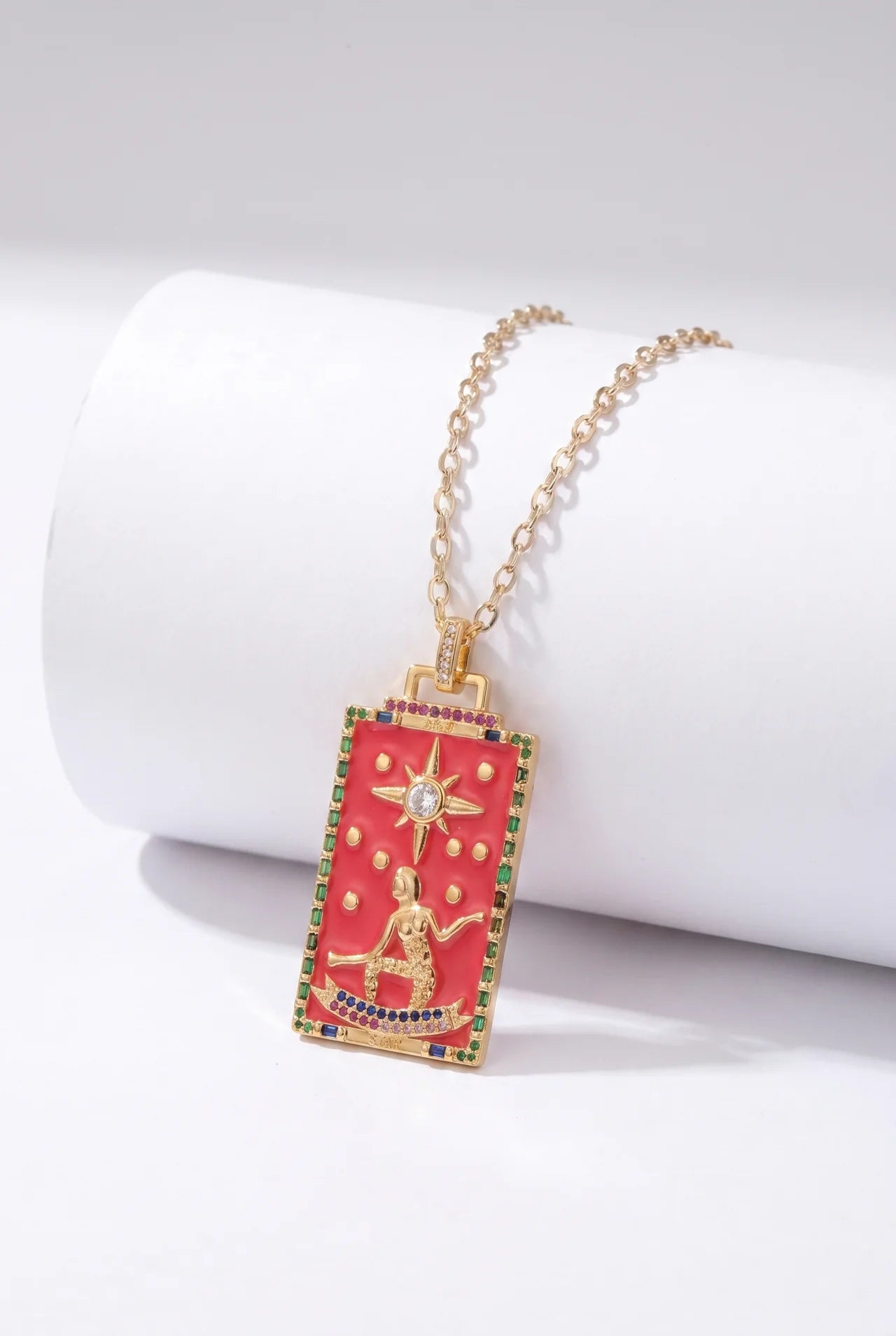 Tarot Gouden Ketting met Tarotkaart Hanger