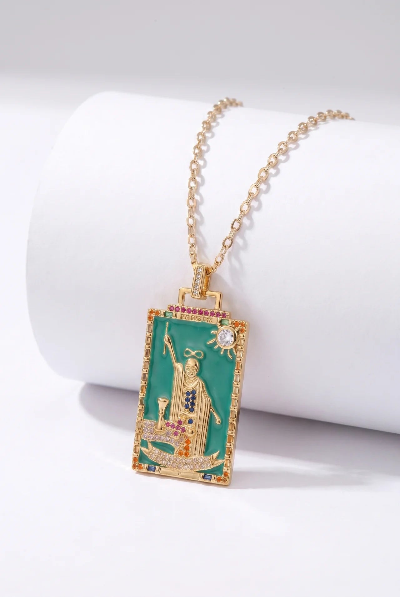 Tarot Gouden Ketting met Tarotkaart Hanger