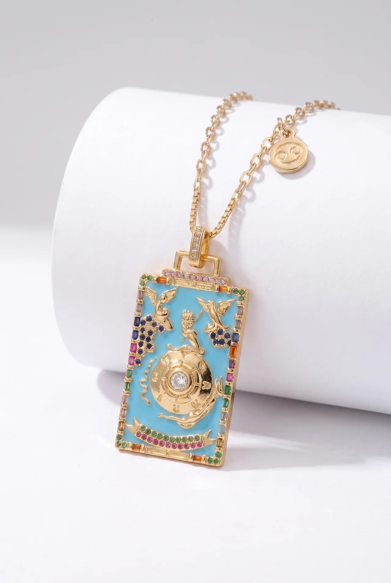 Tarot Gouden Ketting met Tarotkaart Hanger