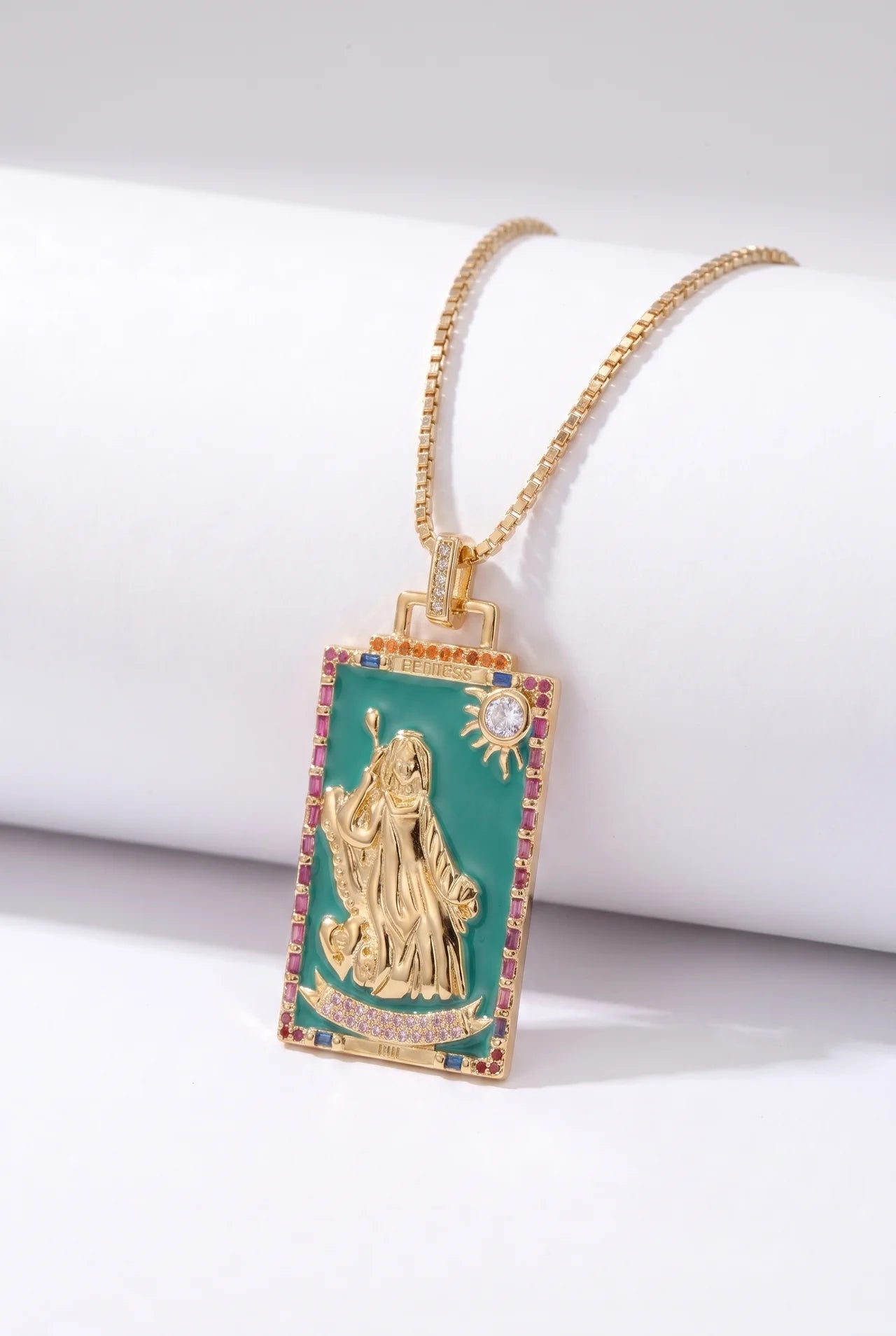 Tarot Gouden Ketting met Tarotkaart Hanger