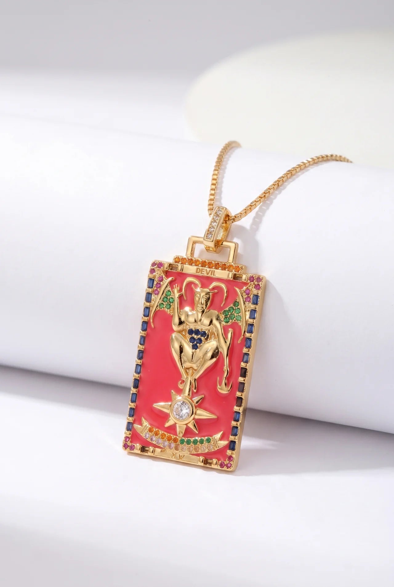 Tarot Gouden Ketting met Tarotkaart Hanger