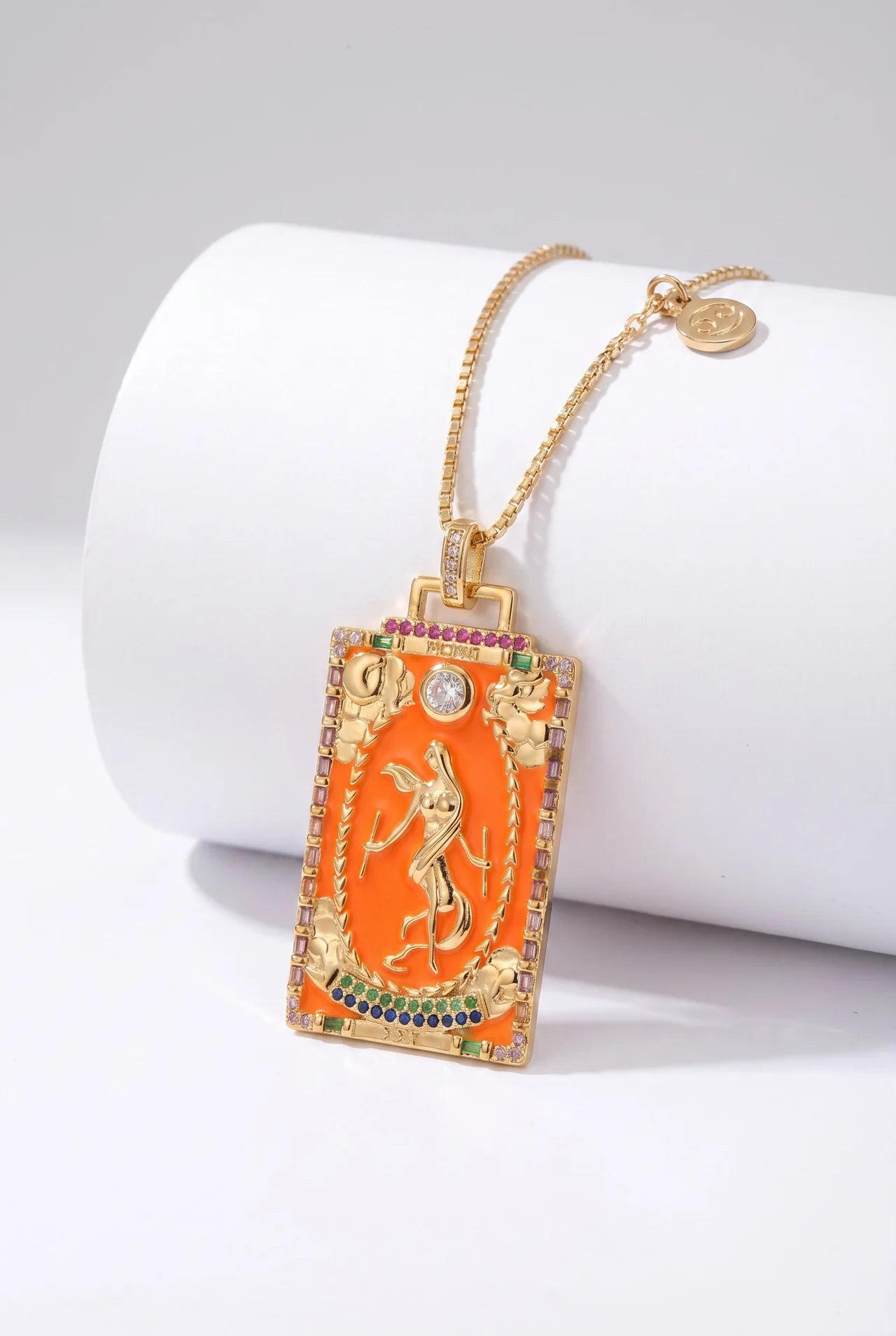 Tarot Gouden Ketting met Tarotkaart Hanger