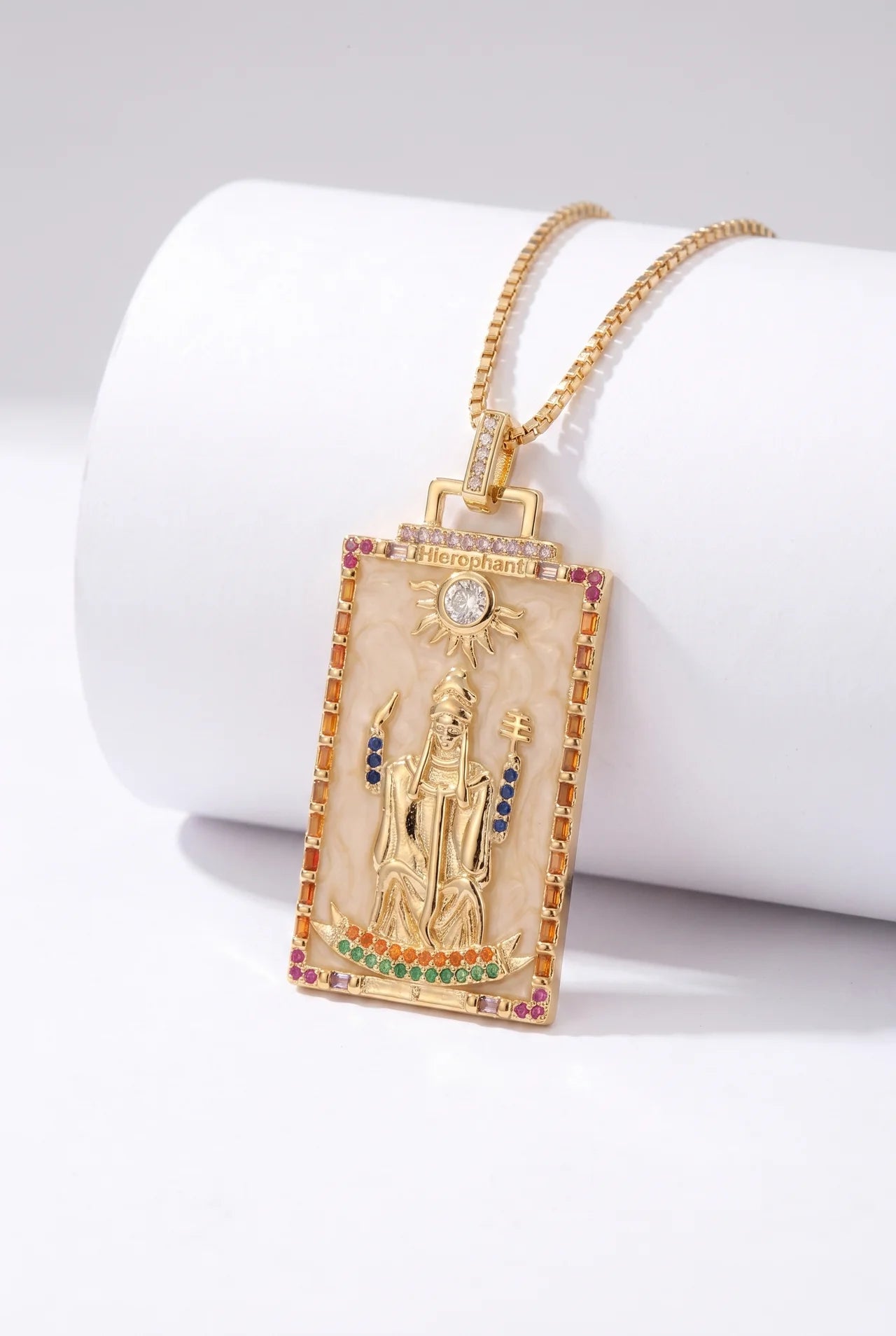 Tarot Gouden Ketting met Tarotkaart Hanger