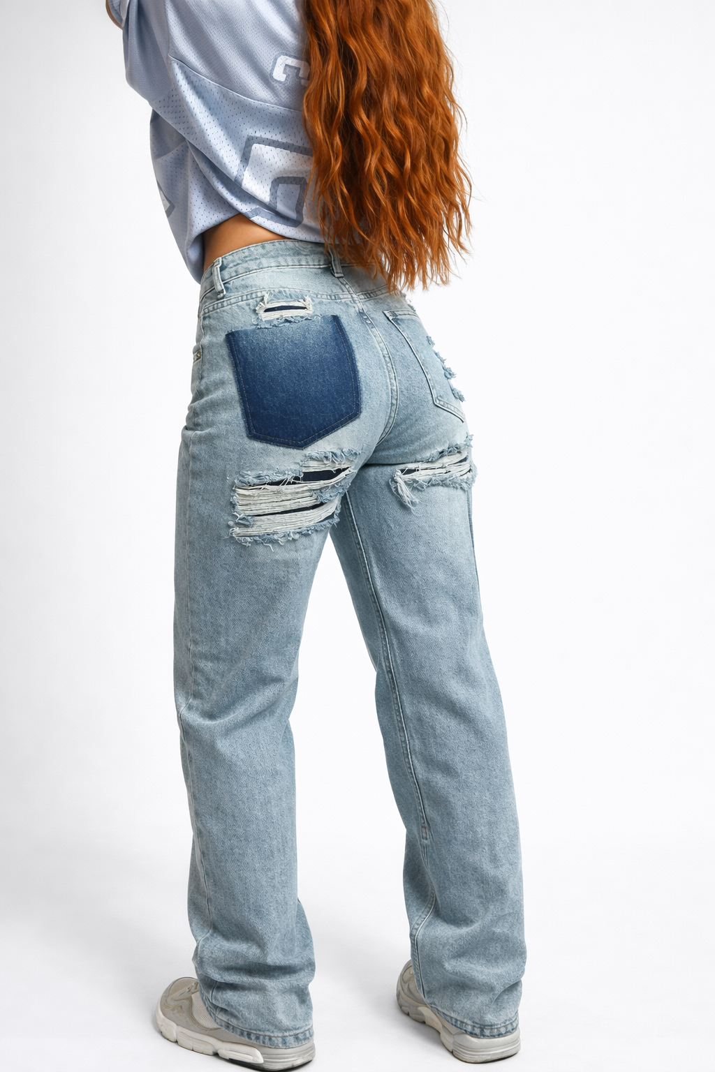 Colette Ripped Wide-Leg Jeans