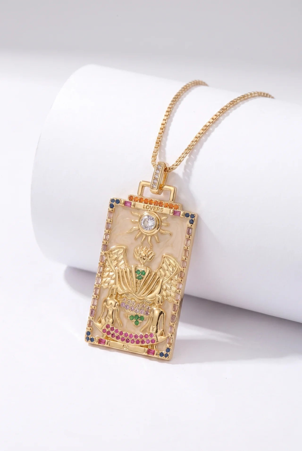 Tarot Gouden Ketting met Tarotkaart Hanger