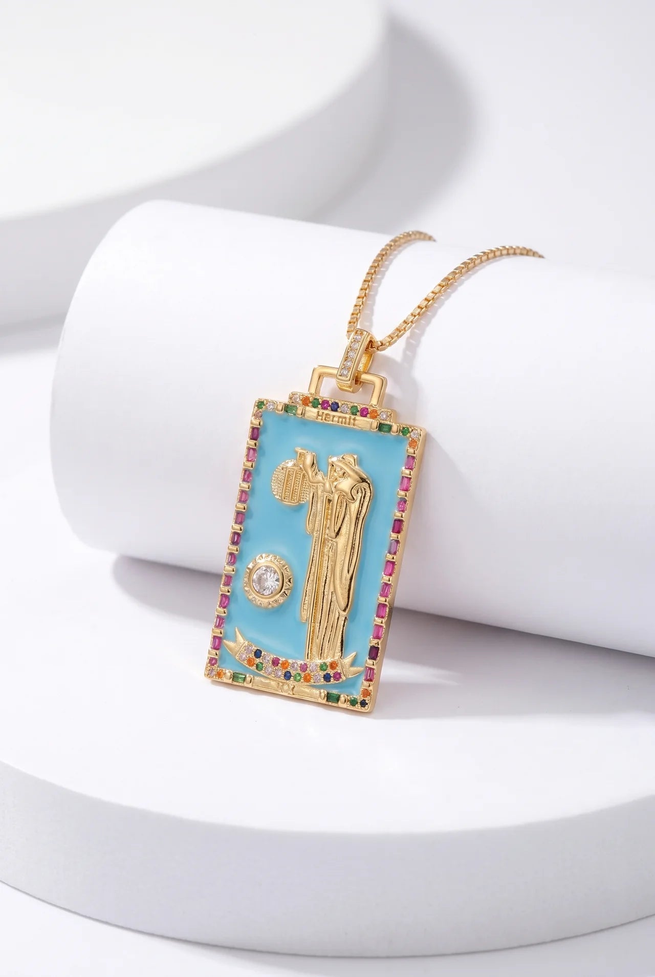 Tarot Gouden Ketting met Tarotkaart Hanger