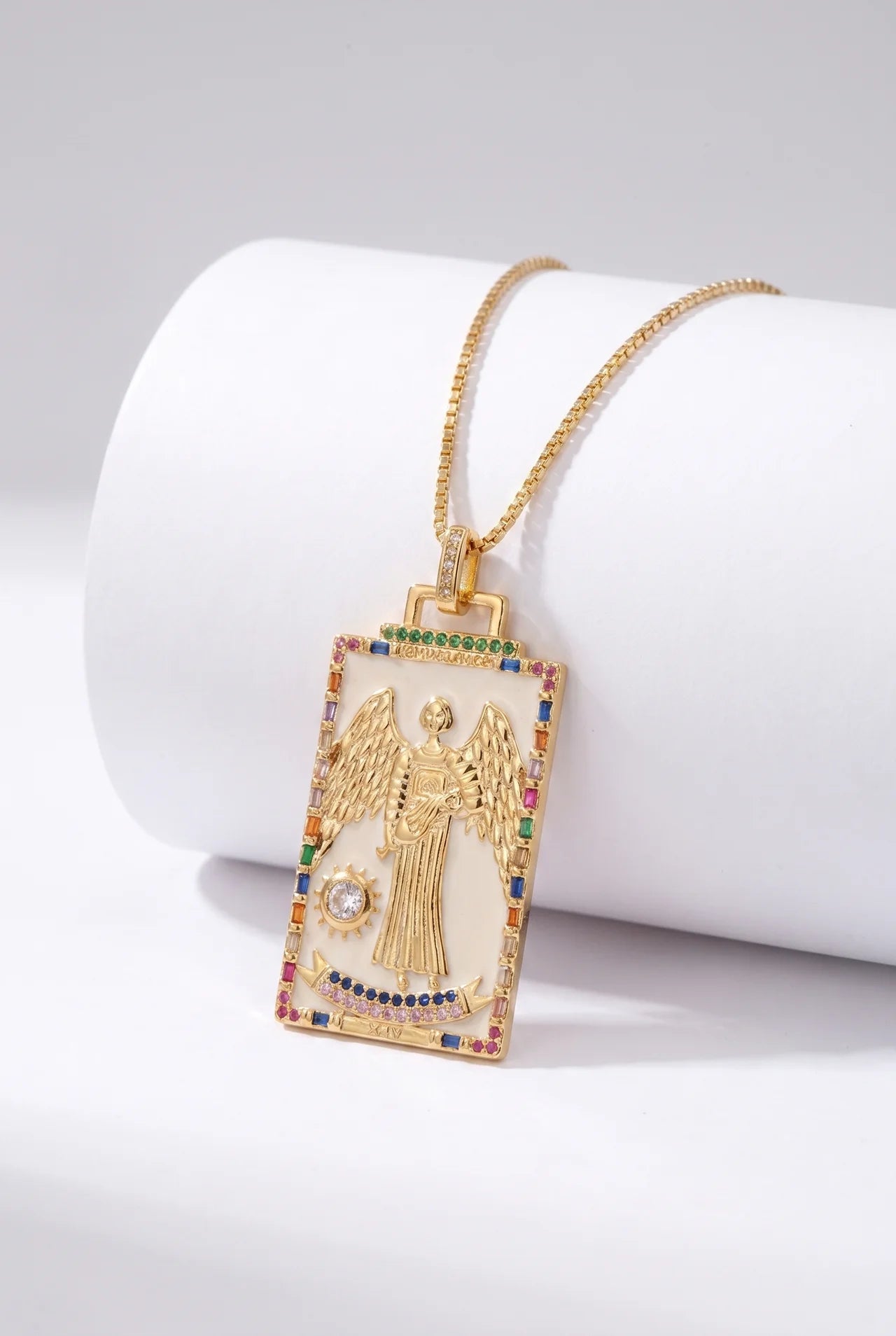 Tarot Gouden Ketting met Tarotkaart Hanger