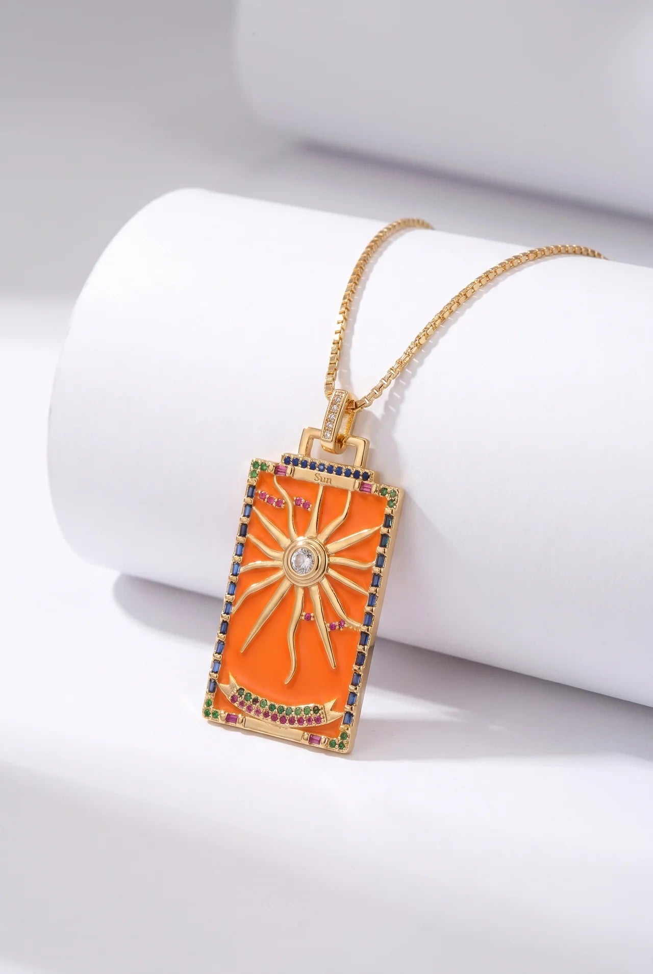 Tarot Gouden Ketting met Tarotkaart Hanger