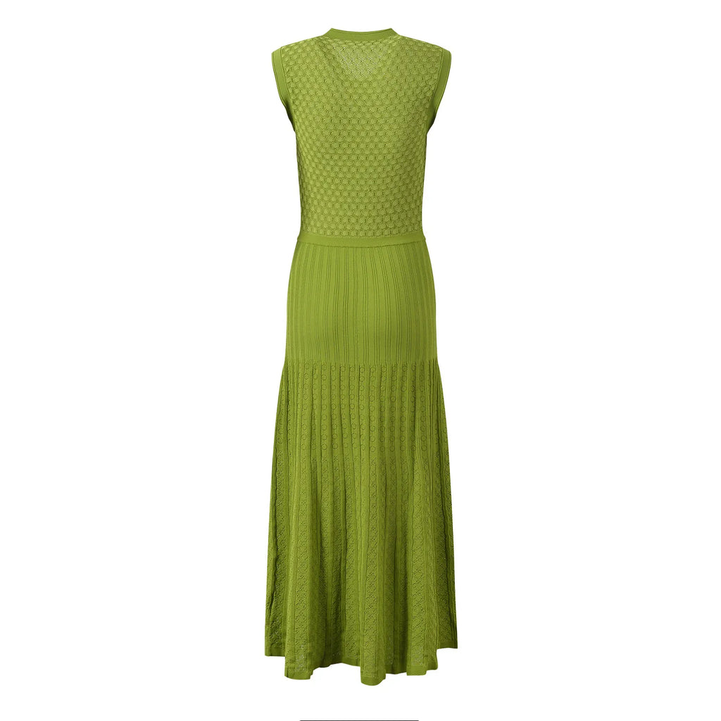 Yolande Gebreide Maxi Jurk met Knoopsluiting