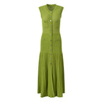 Yolande Gebreide Maxi Jurk met Knoopsluiting
