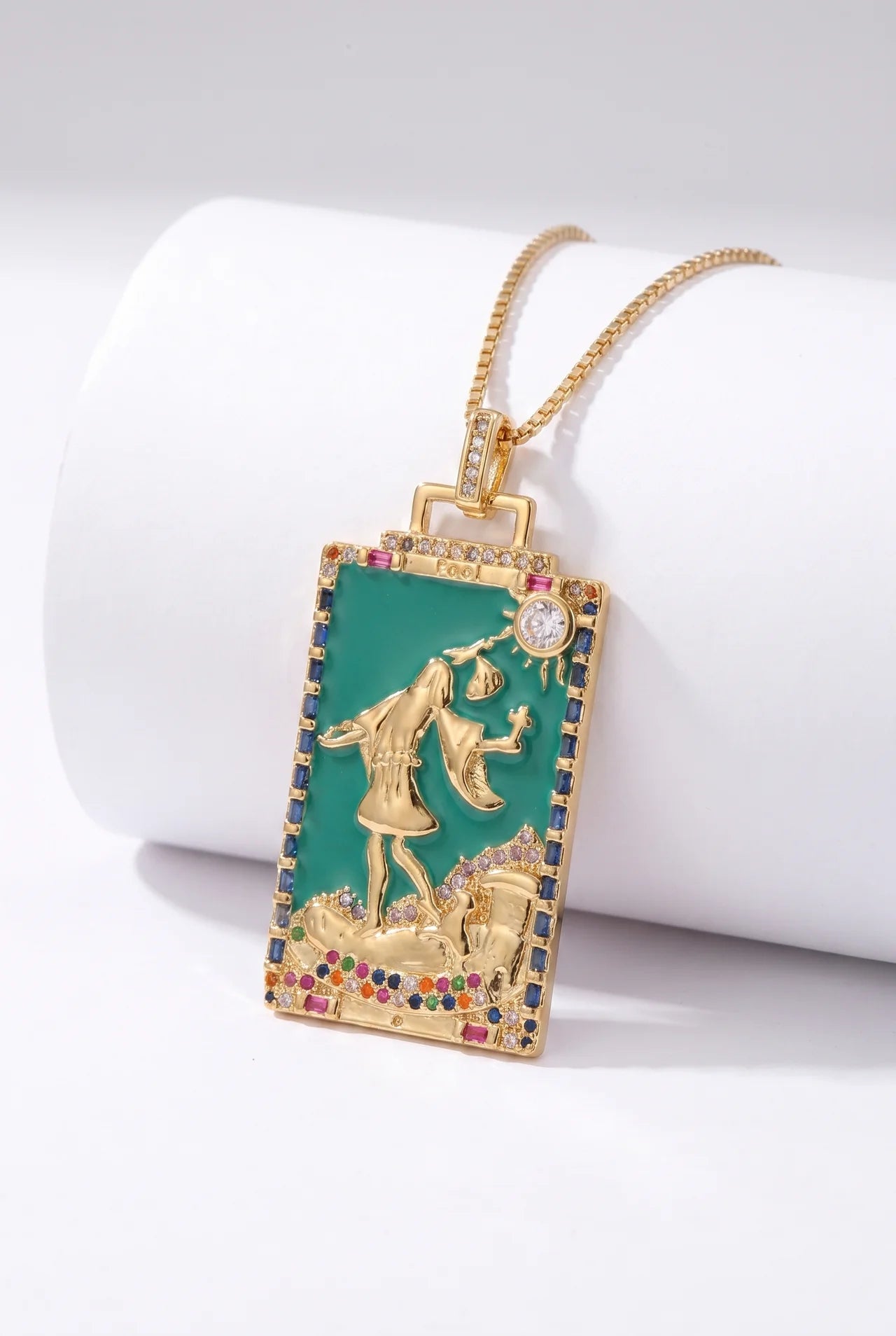 Tarot Gouden Ketting met Tarotkaart Hanger