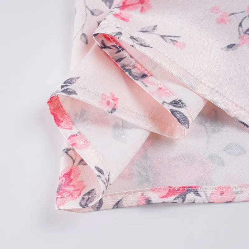 Élisabeth Satijnen Slip Dress Bloemenprint Kant
