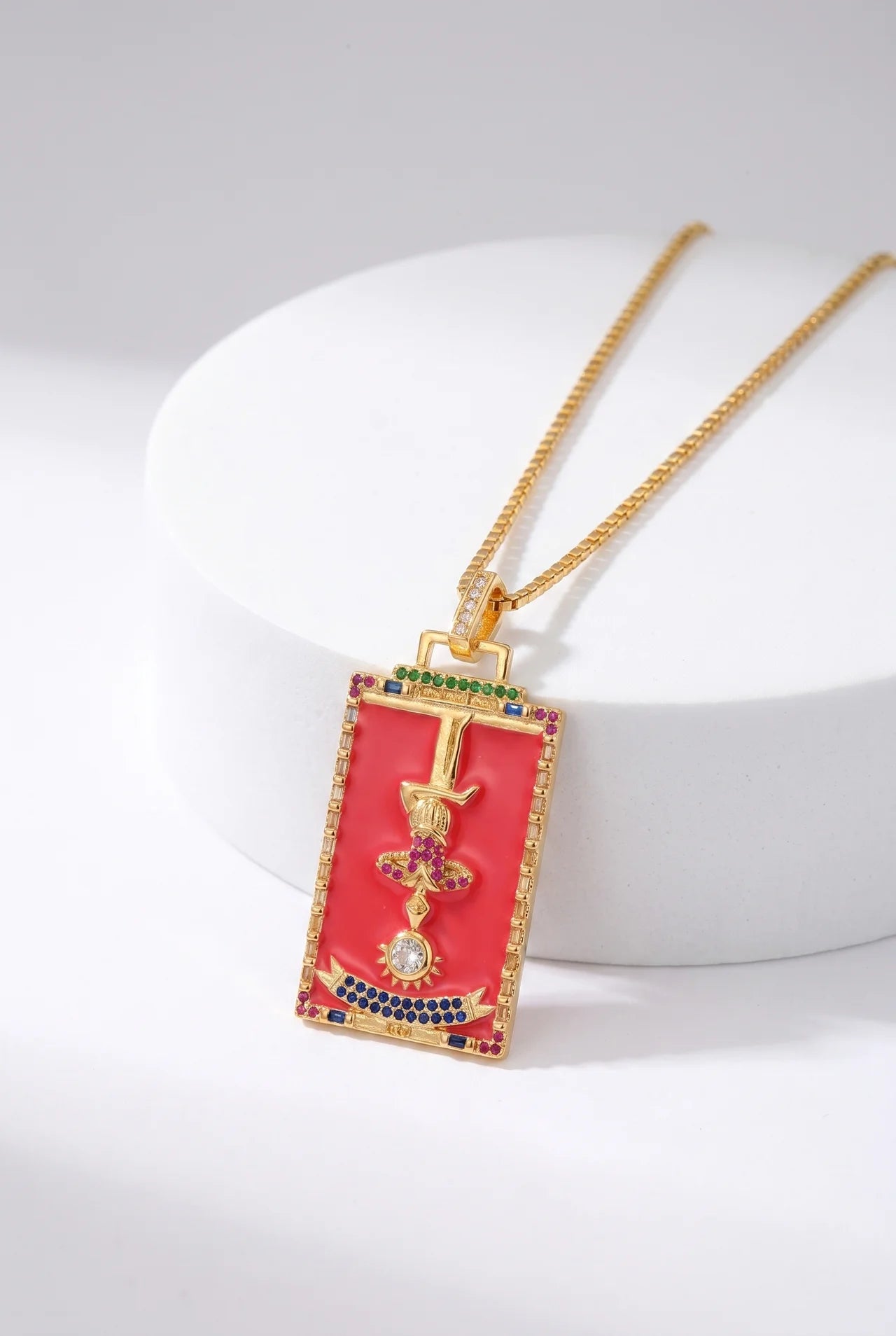 Tarot Gouden Ketting met Tarotkaart Hanger
