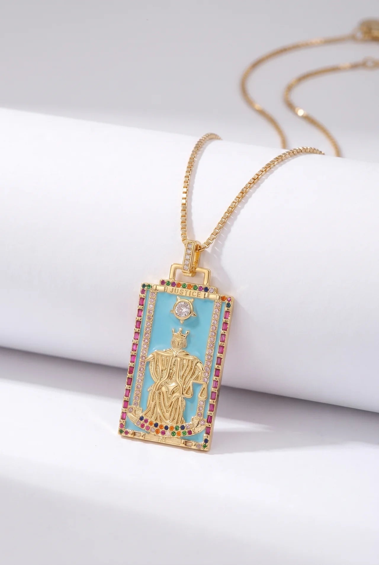 Tarot Gouden Ketting met Tarotkaart Hanger