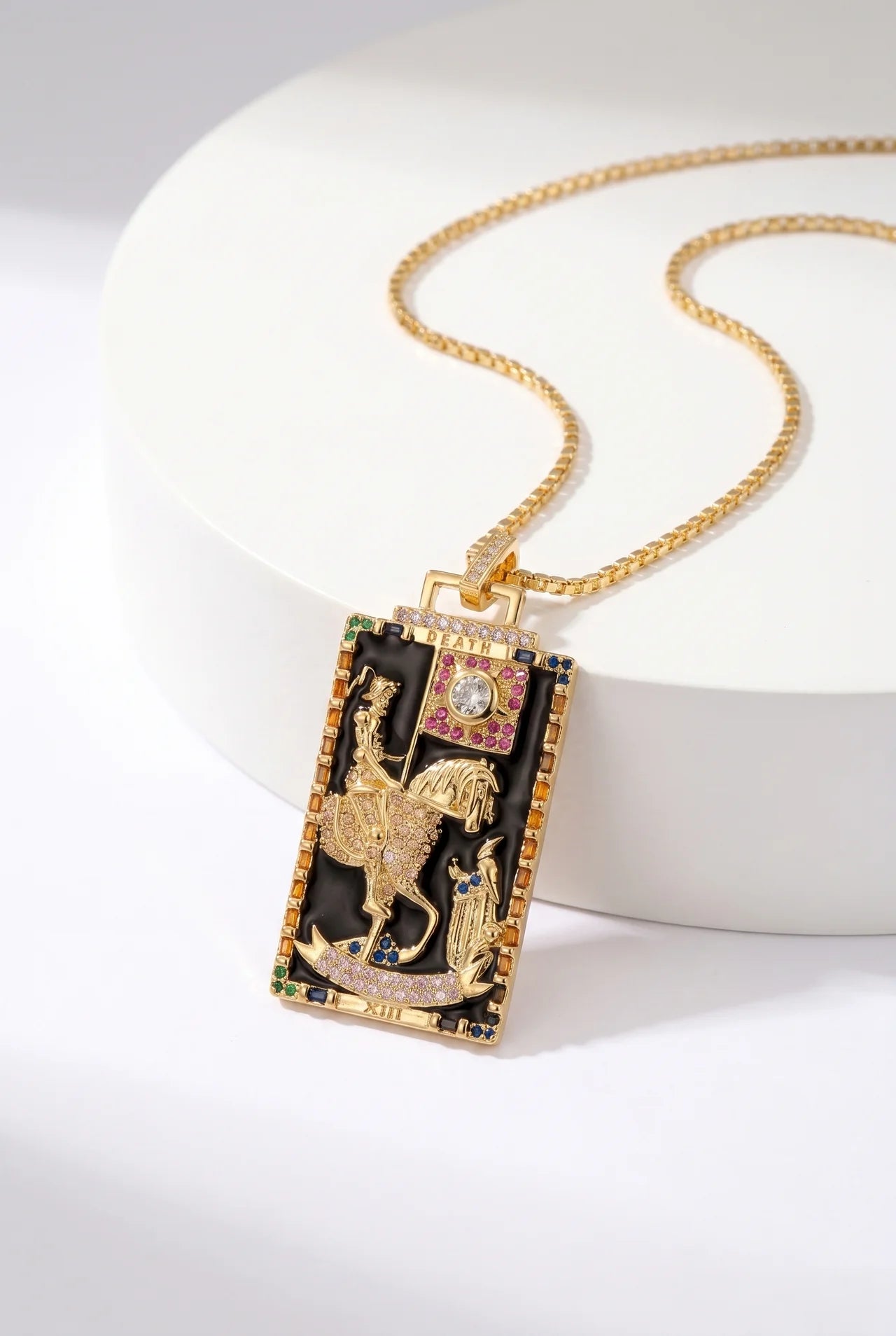 Tarot Gouden Ketting met Tarotkaart Hanger