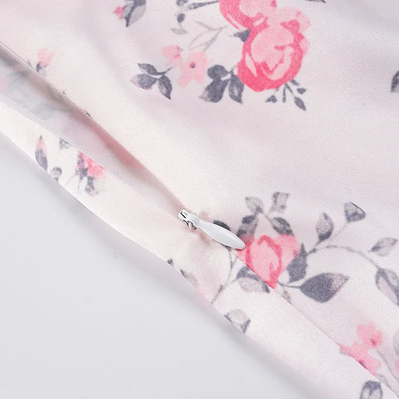Élisabeth Satijnen Slip Dress Bloemenprint Kant