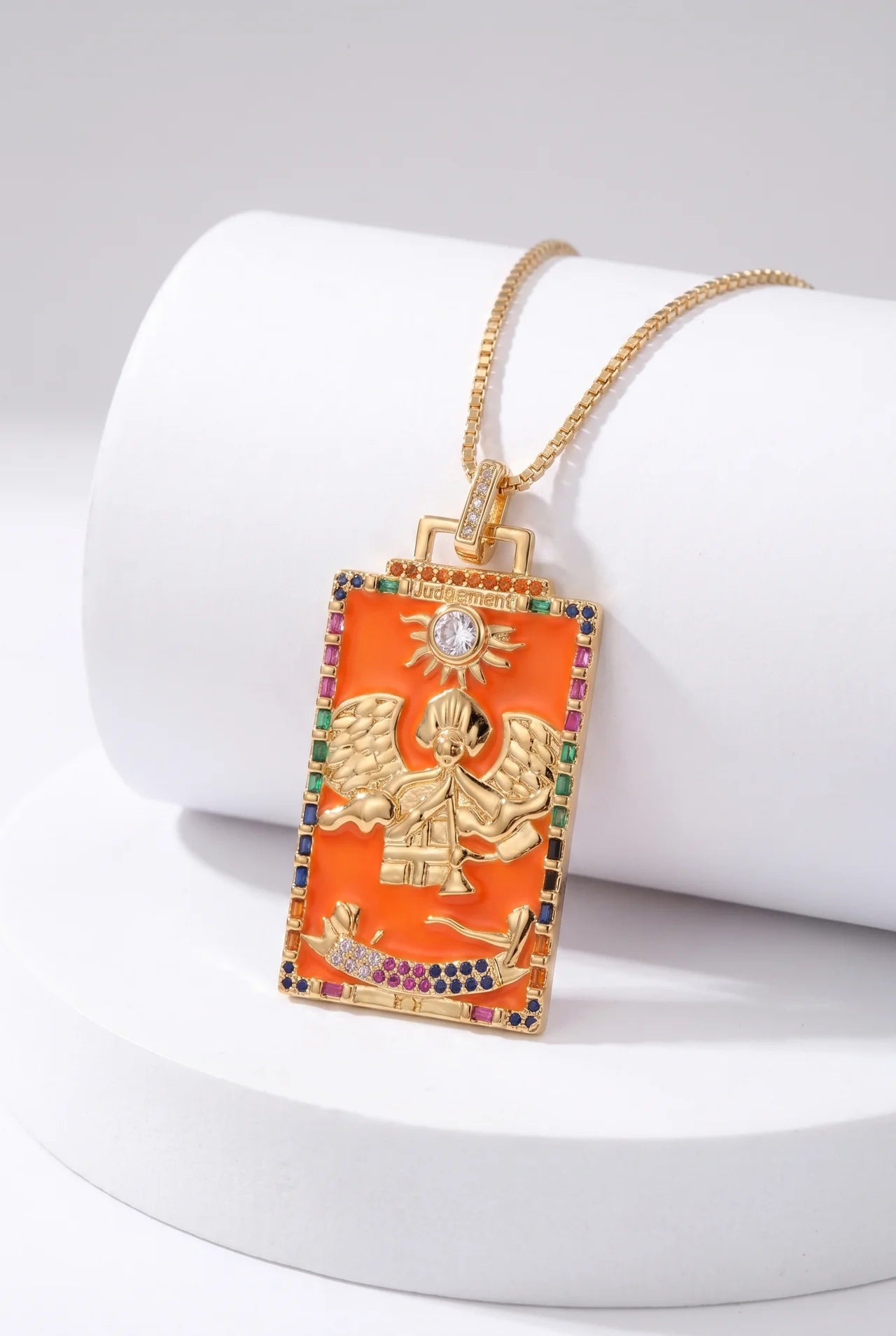 Tarot Gouden Ketting met Tarotkaart Hanger
