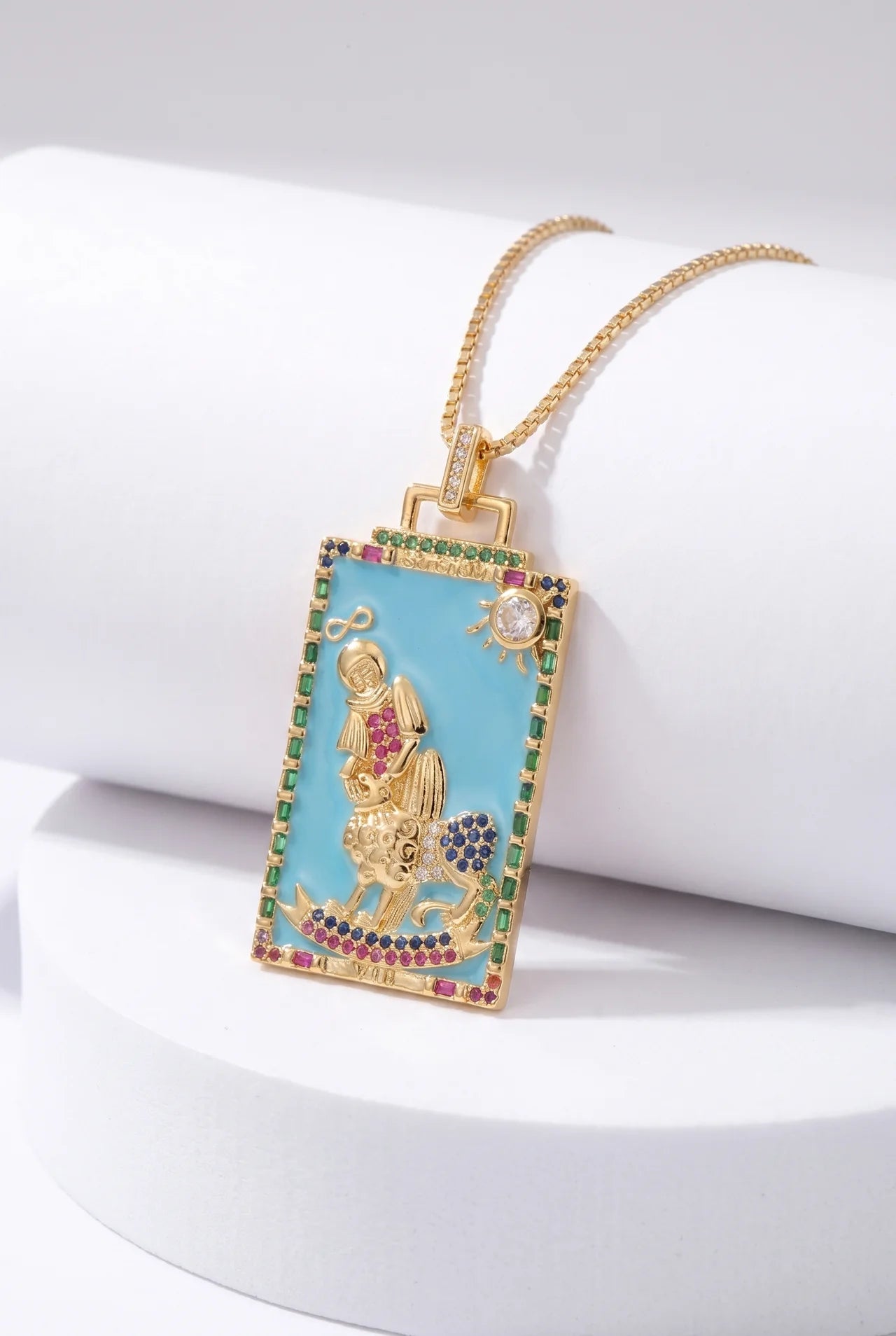 Tarot Gouden Ketting met Tarotkaart Hanger
