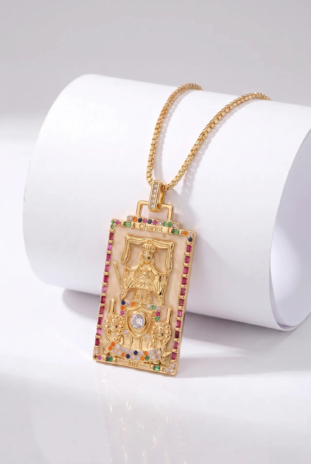 Tarot Gouden Ketting met Tarotkaart Hanger