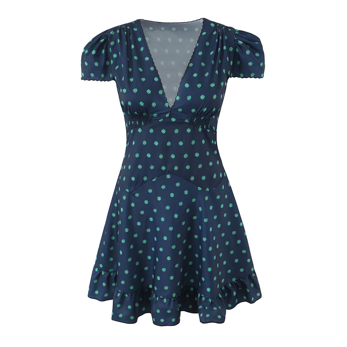 Flavie Mini Jurk Bloemenprint Diepe V-hals