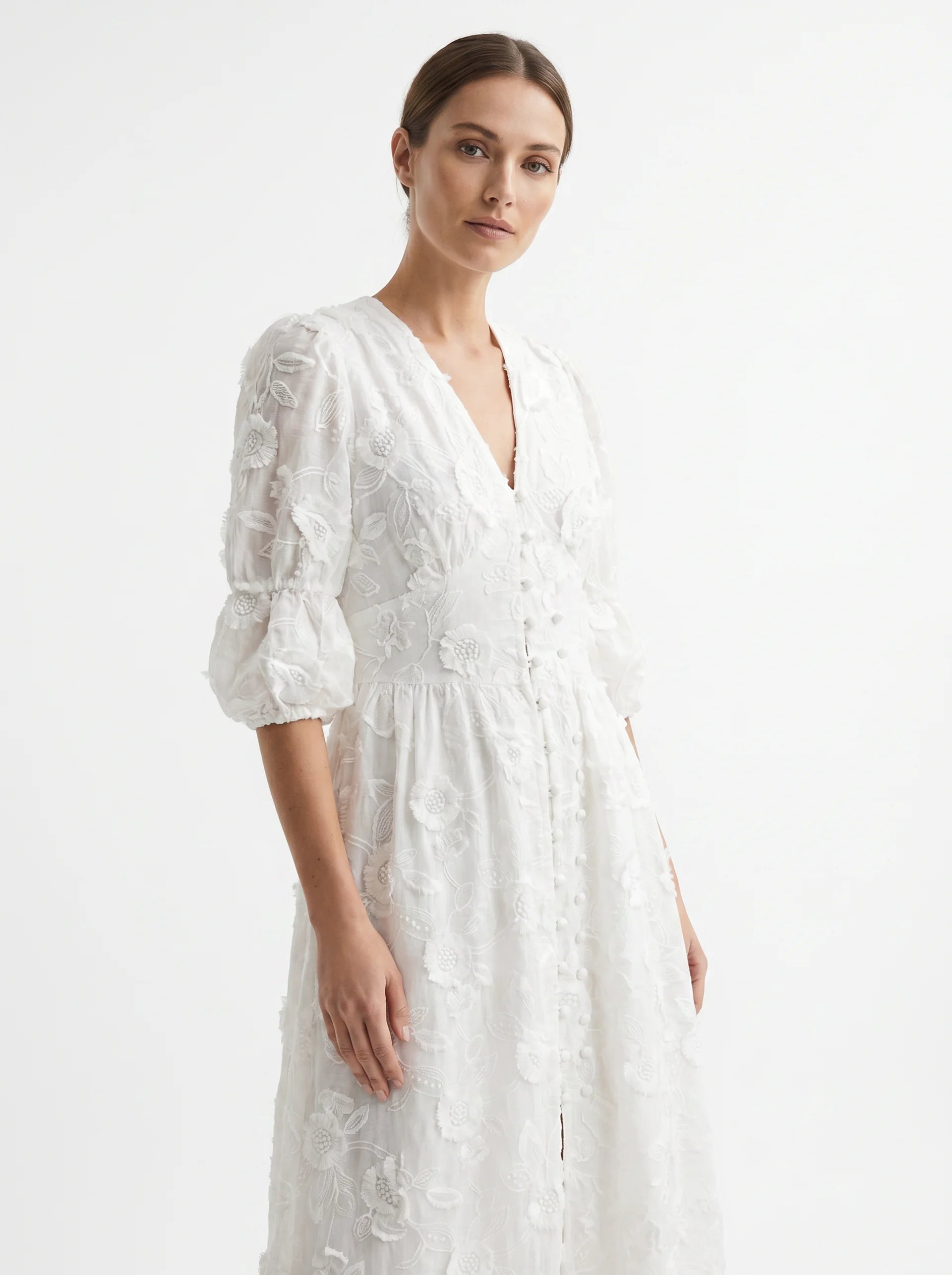 Adèle Maxi Jurk met 3D Bloemapplicaties