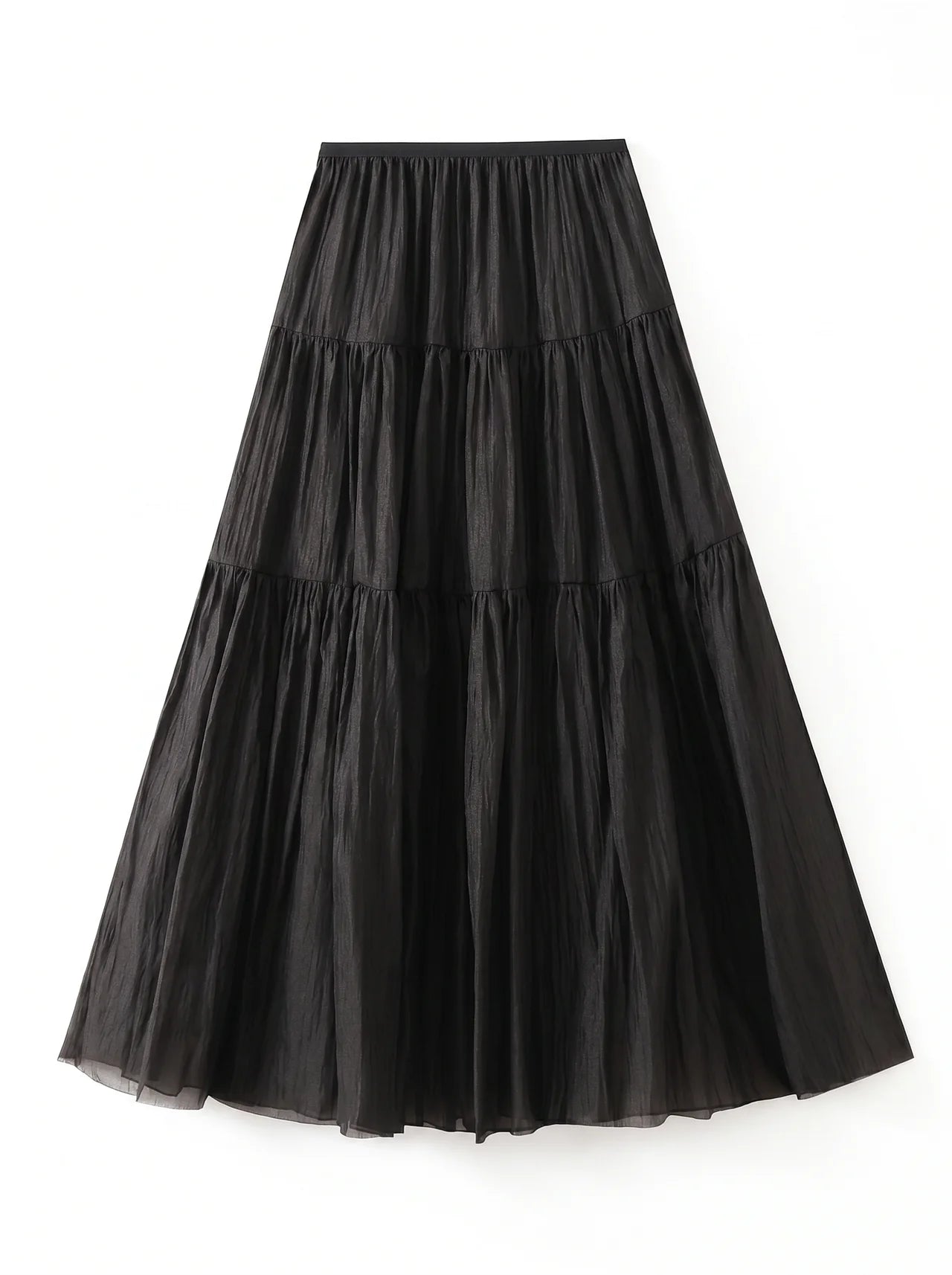 Florentine Gelaagde Maxi Rok met Elastische Taille