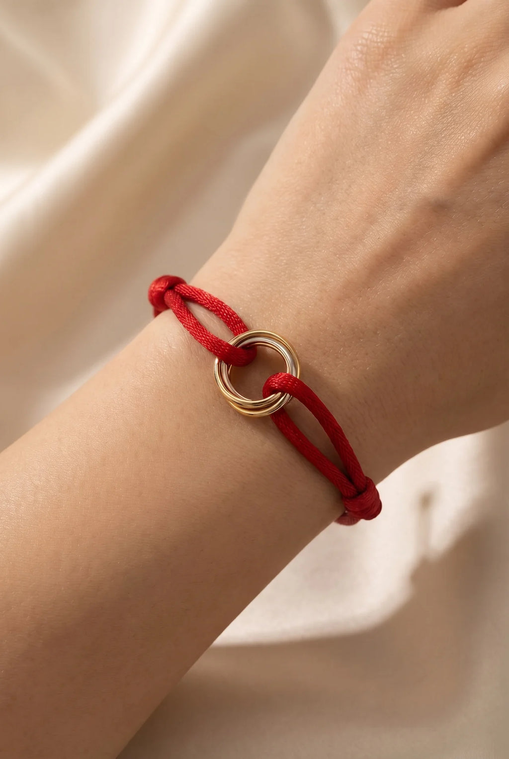 Tresse Gevlochten Armband met Gouden Schakel