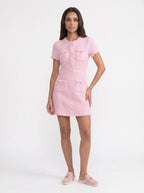 Charlotte Tweed Mini Jurk Franje Afwerking