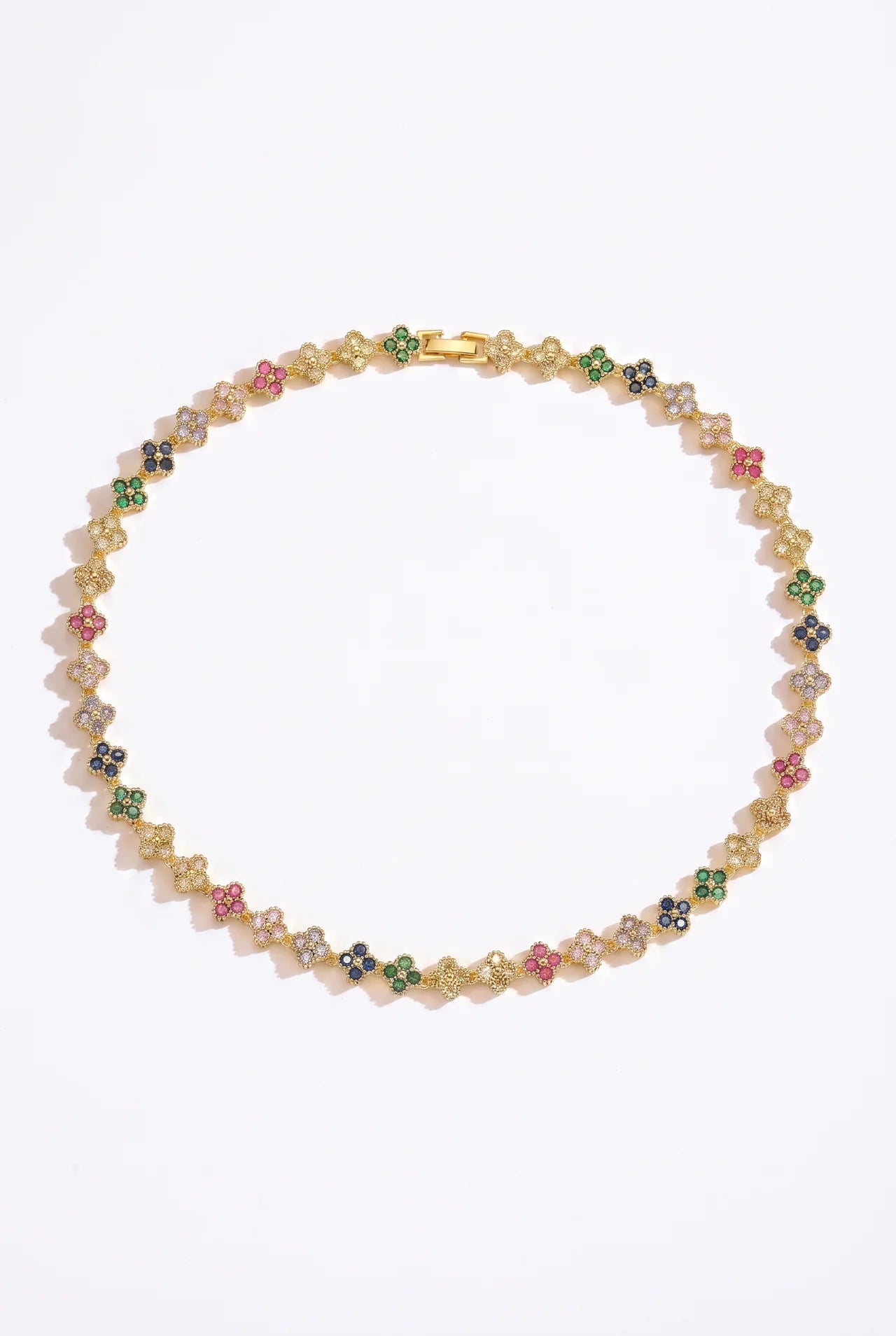 Iris Bloemen Ketting met Zirkonia
