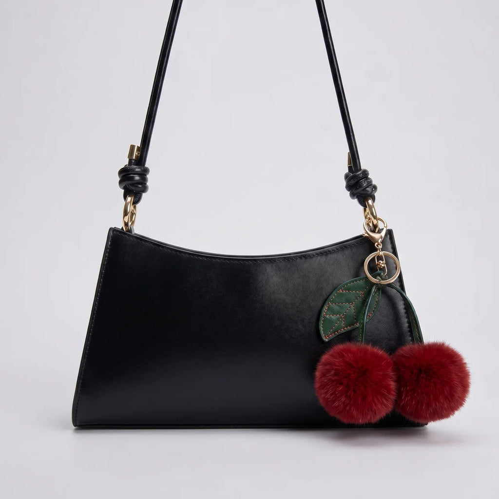 Cerise Pom Bag Charm