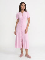 Marielle Midi Jurk met Knoopsluiting