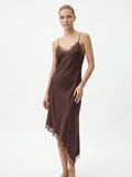 Honorine Satijnen Slip Dress Kanten Zoom Asymmetrisch