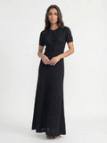 Isolde Gebreide Midi Jurk met Knoopsluiting