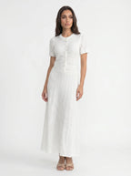 Isolde Gebreide Midi Jurk met Knoopsluiting