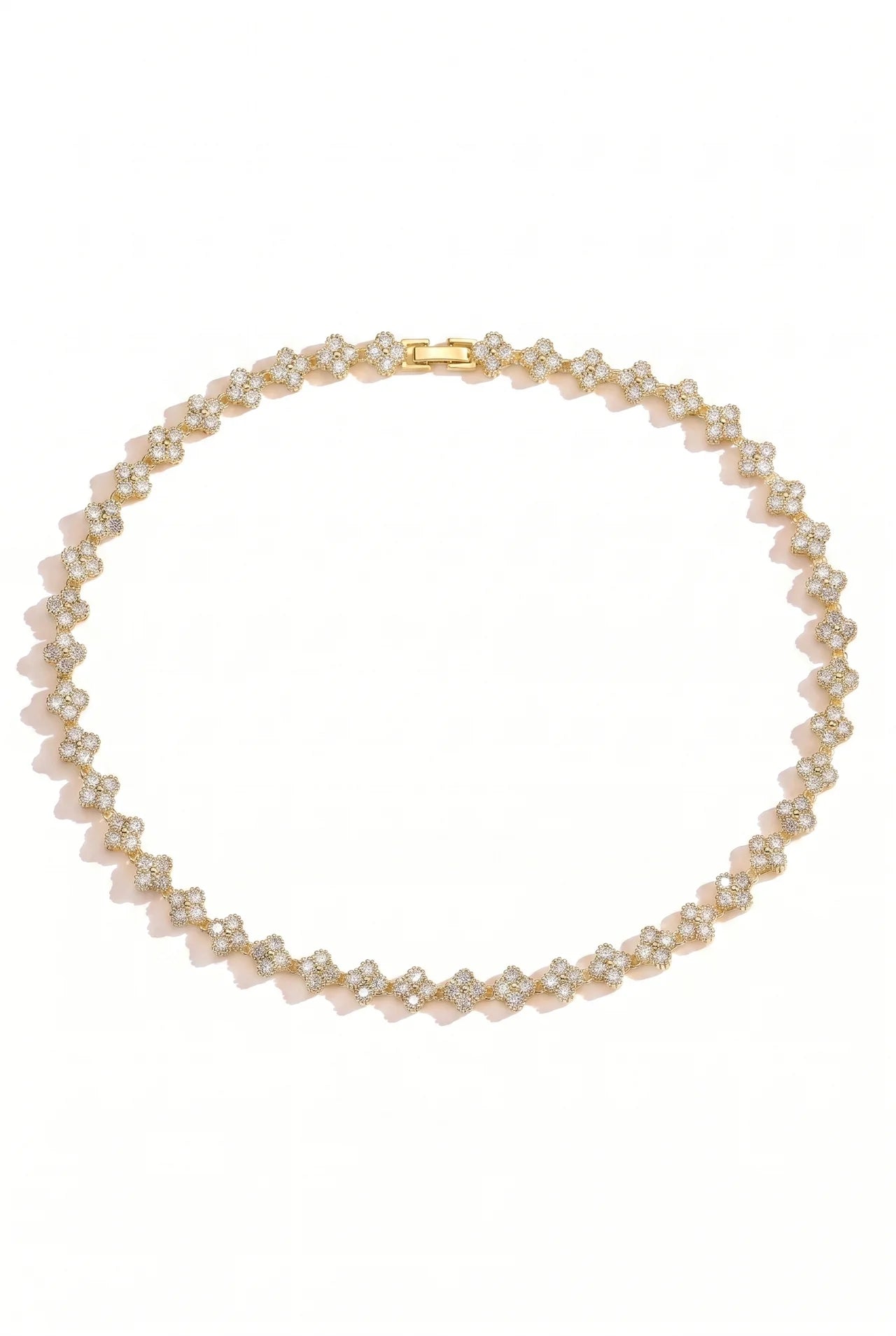Iris Bloemen Ketting met Zirkonia