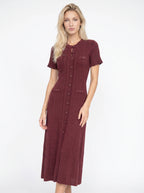 Marielle Midi Jurk met Knoopsluiting
