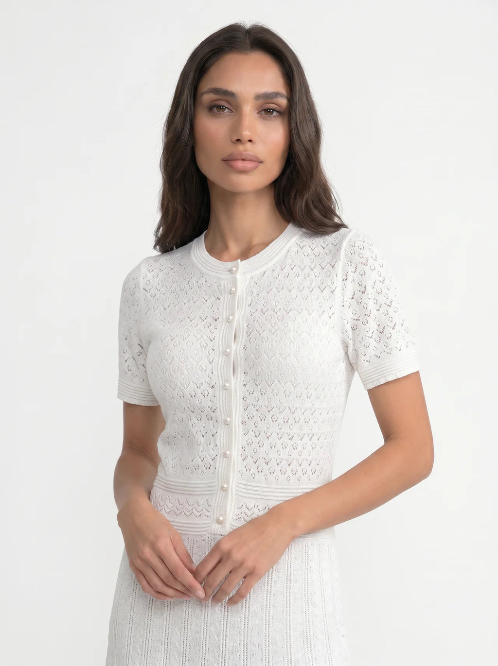 Isolde Gebreide Midi Jurk met Knoopsluiting