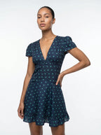 Flavie Mini Jurk Bloemenprint Diepe V-hals