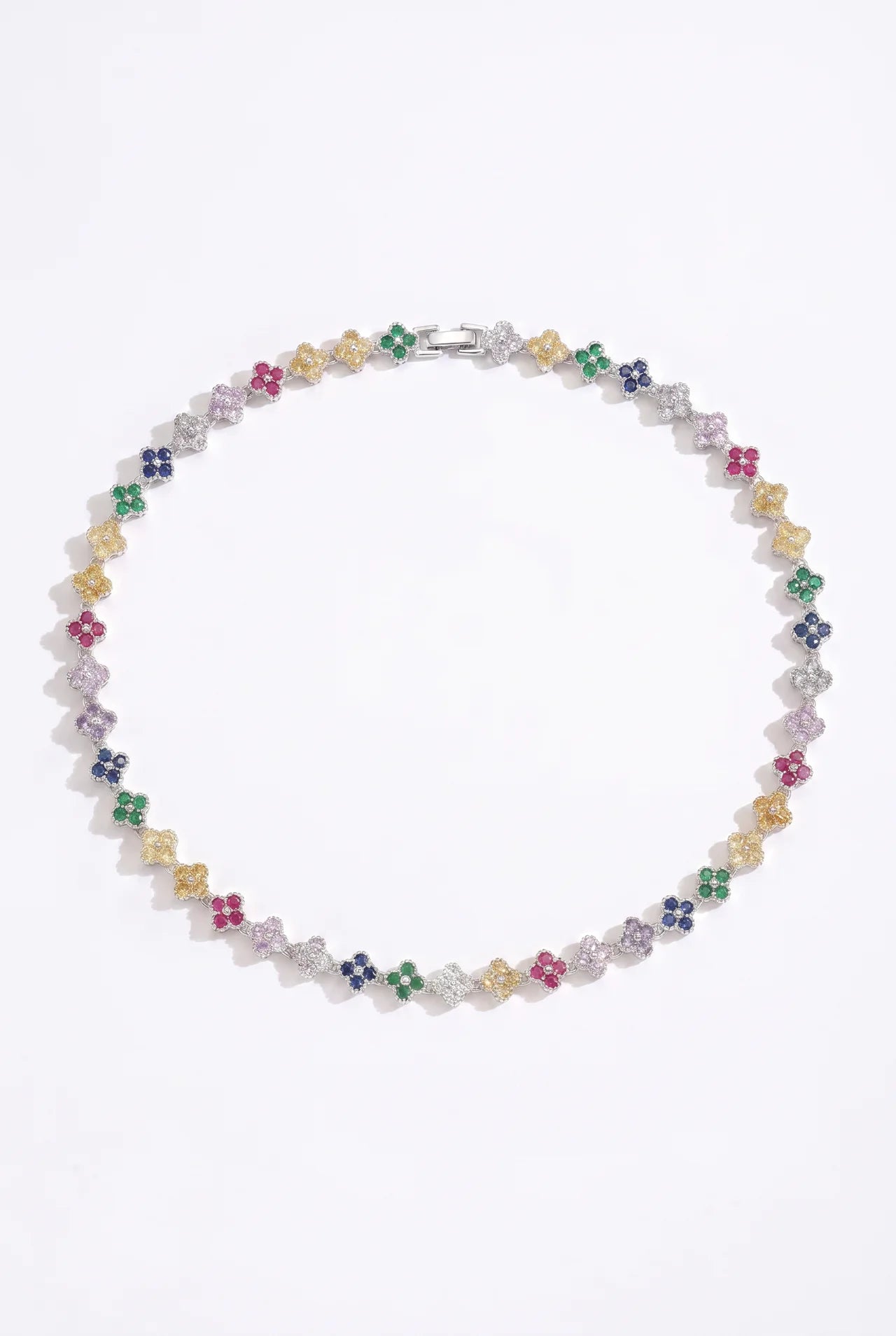 Iris Bloemen Ketting met Zirkonia