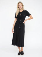 Marielle Midi Jurk met Knoopsluiting