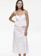 Henriette Satijnen Maxi Rok met Bloemenprint