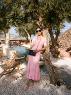 Pascale Gebreide Maxi Jurk Polokraag Zirkonia Knopen
