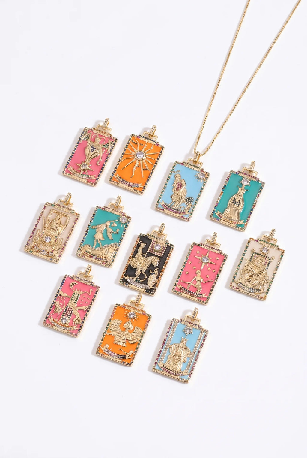 Tarot Gouden Ketting met Tarotkaart Hanger
