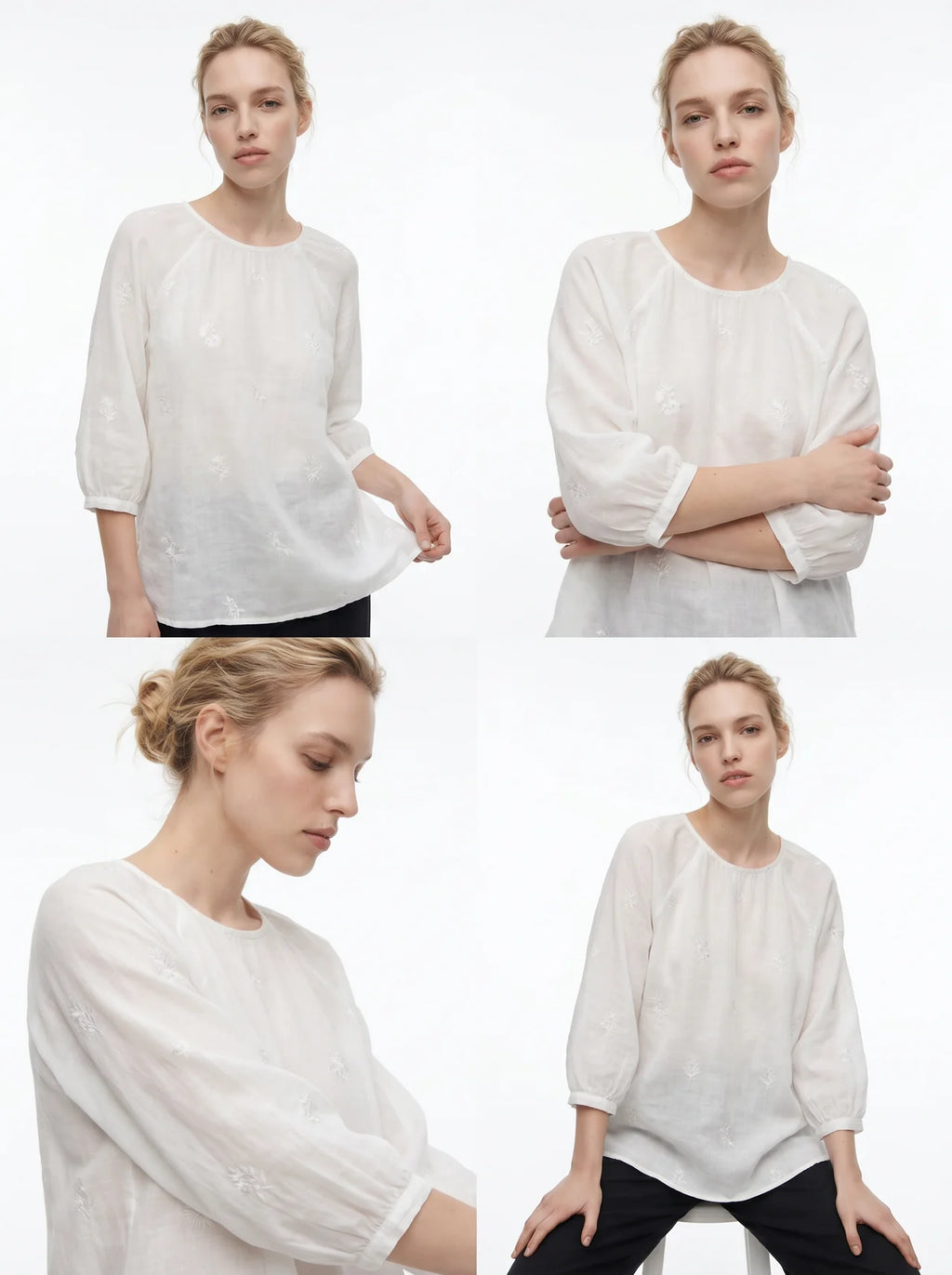 Albertine Geborduurd Blouse