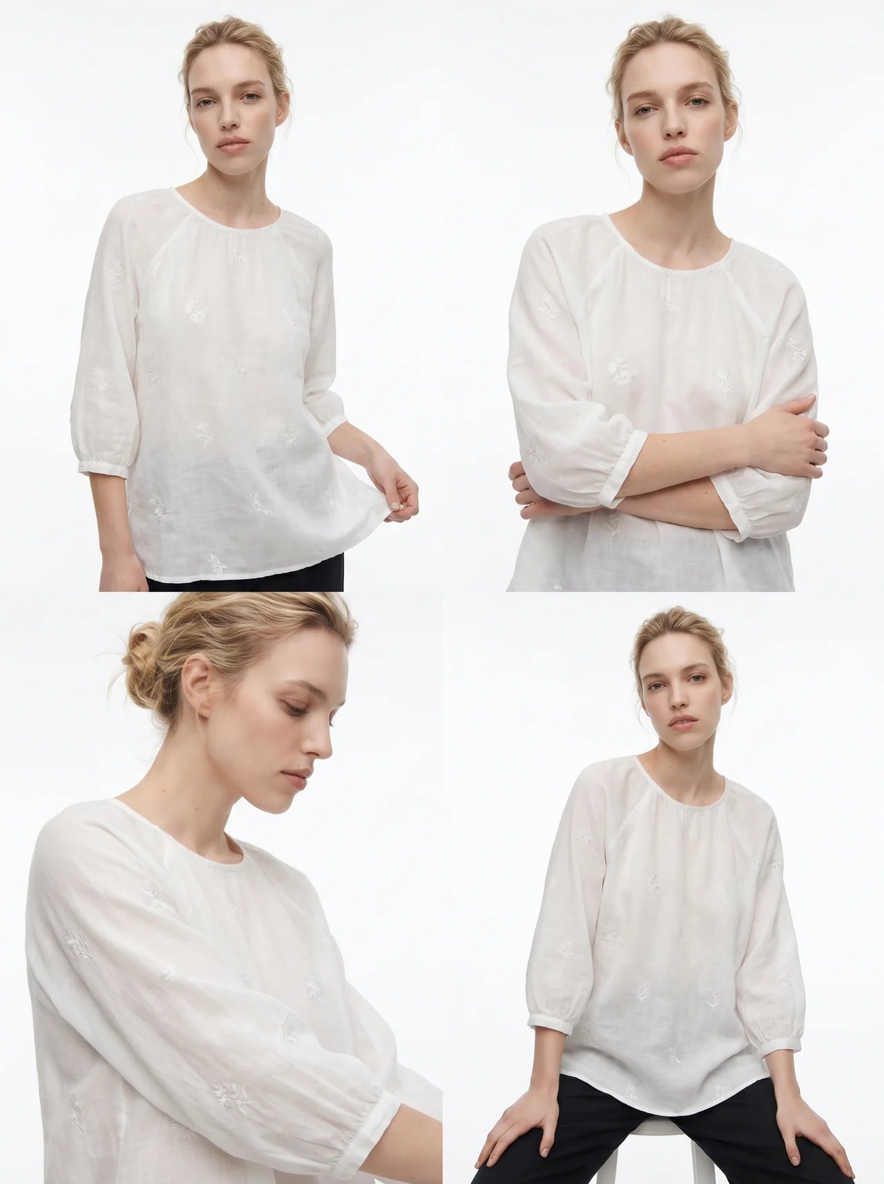 Albertine Geborduurd Blouse