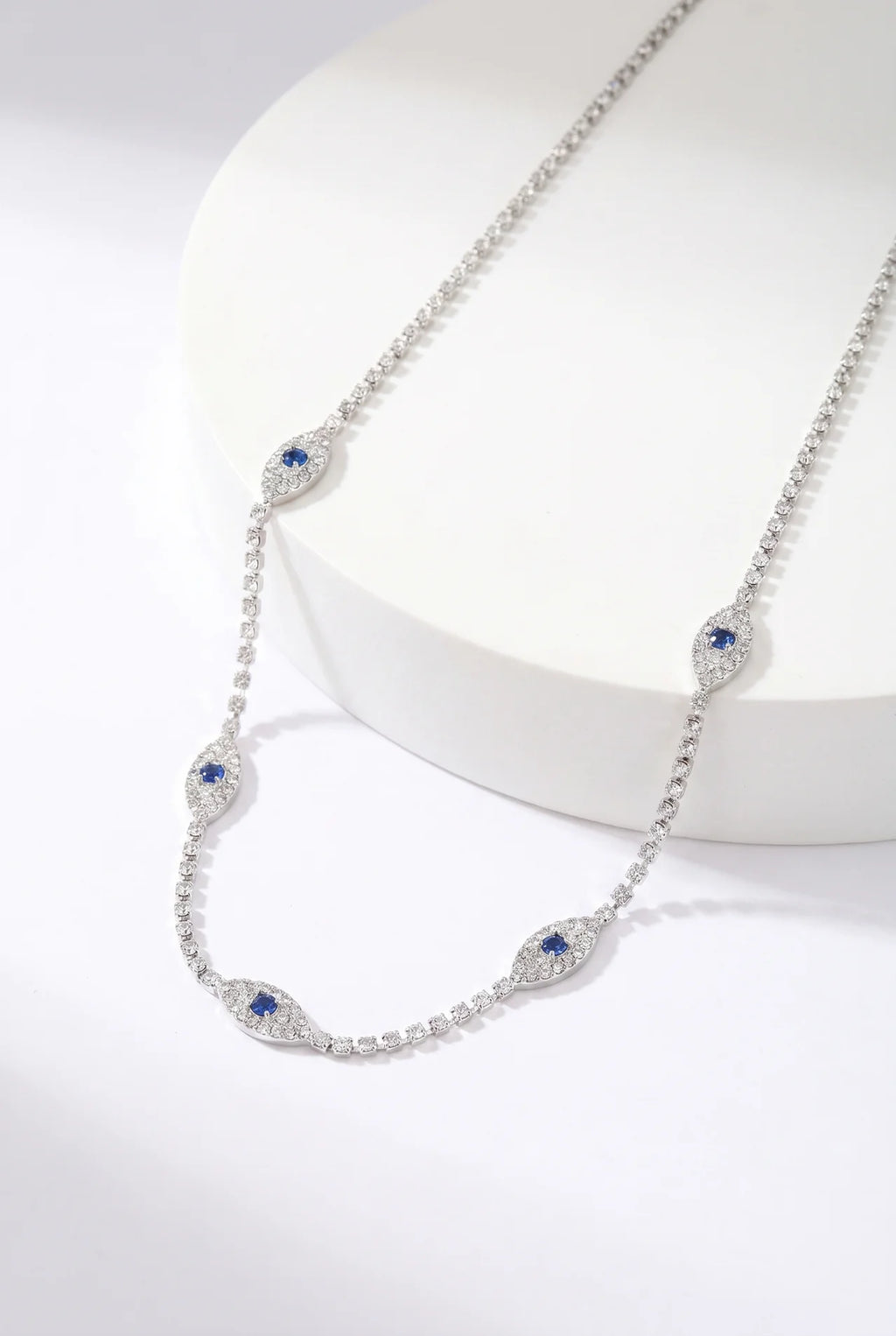 Mila Tennis Ketting met Evil Eye en Zirkonia