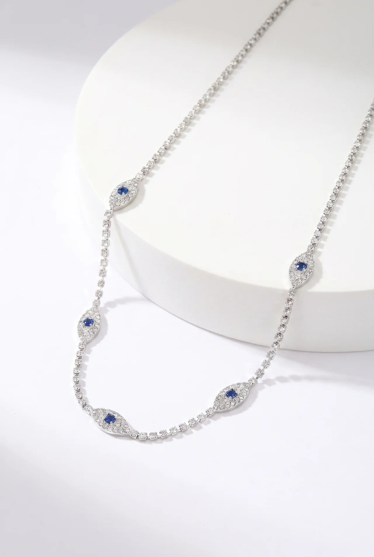 Mila Tennis Ketting met Evil Eye en Zirkonia