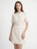 Octavie Tweed Mini Jurk met Kanten Rand