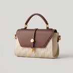 Seren Leren Handtas met Contrasterende Flap